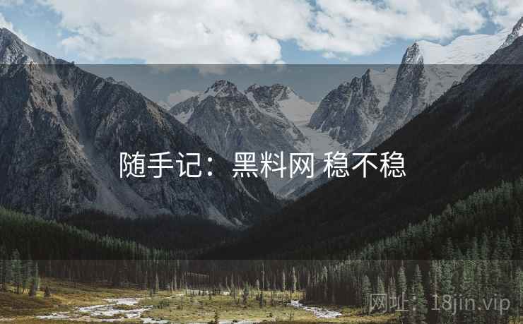 随手记:黑料网 稳不稳